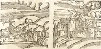 An illustration from Prodigiorvm ac ostentorvm chronicon : quae praeter naturae ordinem, motum, et operationem, et in svperioribus & his inferioribus mundi regionibus, ab exordio mundi usque ad haec nostra tempora, acciderunt ... (1557)