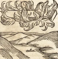 An illustration from Prodigiorvm ac ostentorvm chronicon : quae praeter naturae ordinem, motum, et operationem, et in svperioribus & his inferioribus mundi regionibus, ab exordio mundi usque ad haec nostra tempora, acciderunt ... (1557)