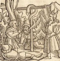 An illustration from Prodigiorvm ac ostentorvm chronicon : quae praeter naturae ordinem, motum, et operationem, et in svperioribus & his inferioribus mundi regionibus, ab exordio mundi usque ad haec nostra tempora, acciderunt ... (1557)