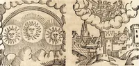 An illustration from Prodigiorvm ac ostentorvm chronicon : quae praeter naturae ordinem, motum, et operationem, et in svperioribus & his inferioribus mundi regionibus, ab exordio mundi usque ad haec nostra tempora, acciderunt ... (1557)
