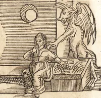 An illustration from Prodigiorvm ac ostentorvm chronicon : quae praeter naturae ordinem, motum, et operationem, et in svperioribus & his inferioribus mundi regionibus, ab exordio mundi usque ad haec nostra tempora, acciderunt ... (1557)