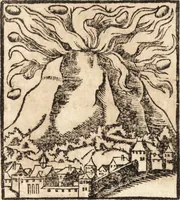 An illustration from Prodigiorvm ac ostentorvm chronicon : quae praeter naturae ordinem, motum, et operationem, et in svperioribus & his inferioribus mundi regionibus, ab exordio mundi usque ad haec nostra tempora, acciderunt ... (1557)