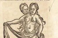 An illustration from Prodigiorvm ac ostentorvm chronicon : quae praeter naturae ordinem, motum, et operationem, et in svperioribus & his inferioribus mundi regionibus, ab exordio mundi usque ad haec nostra tempora, acciderunt ... (1557)