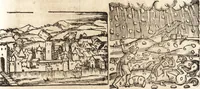 An illustration from Prodigiorvm ac ostentorvm chronicon : quae praeter naturae ordinem, motum, et operationem, et in svperioribus & his inferioribus mundi regionibus, ab exordio mundi usque ad haec nostra tempora, acciderunt ... (1557)