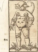 An illustration from Prodigiorvm ac ostentorvm chronicon : quae praeter naturae ordinem, motum, et operationem, et in svperioribus & his inferioribus mundi regionibus, ab exordio mundi usque ad haec nostra tempora, acciderunt ... (1557)