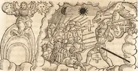 An illustration from Prodigiorvm ac ostentorvm chronicon : quae praeter naturae ordinem, motum, et operationem, et in svperioribus & his inferioribus mundi regionibus, ab exordio mundi usque ad haec nostra tempora, acciderunt ... (1557)