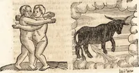An illustration from Prodigiorvm ac ostentorvm chronicon : quae praeter naturae ordinem, motum, et operationem, et in svperioribus & his inferioribus mundi regionibus, ab exordio mundi usque ad haec nostra tempora, acciderunt ... (1557)