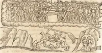 An illustration from Prodigiorvm ac ostentorvm chronicon : quae praeter naturae ordinem, motum, et operationem, et in svperioribus & his inferioribus mundi regionibus, ab exordio mundi usque ad haec nostra tempora, acciderunt ... (1557)