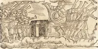 An illustration from Prodigiorvm ac ostentorvm chronicon : quae praeter naturae ordinem, motum, et operationem, et in svperioribus & his inferioribus mundi regionibus, ab exordio mundi usque ad haec nostra tempora, acciderunt ... (1557)