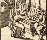 An illustration from Prodigiorvm ac ostentorvm chronicon : quae praeter naturae ordinem, motum, et operationem, et in svperioribus & his inferioribus mundi regionibus, ab exordio mundi usque ad haec nostra tempora, acciderunt ... (1557)