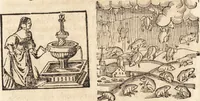 An illustration from Prodigiorvm ac ostentorvm chronicon : quae praeter naturae ordinem, motum, et operationem, et in svperioribus & his inferioribus mundi regionibus, ab exordio mundi usque ad haec nostra tempora, acciderunt ... (1557)