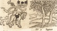 An illustration from Prodigiorvm ac ostentorvm chronicon : quae praeter naturae ordinem, motum, et operationem, et in svperioribus & his inferioribus mundi regionibus, ab exordio mundi usque ad haec nostra tempora, acciderunt ... (1557)