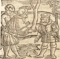 An illustration from Prodigiorvm ac ostentorvm chronicon : quae praeter naturae ordinem, motum, et operationem, et in svperioribus & his inferioribus mundi regionibus, ab exordio mundi usque ad haec nostra tempora, acciderunt ... (1557)