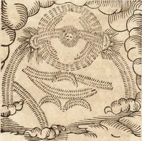 An illustration from Prodigiorvm ac ostentorvm chronicon : quae praeter naturae ordinem, motum, et operationem, et in svperioribus & his inferioribus mundi regionibus, ab exordio mundi usque ad haec nostra tempora, acciderunt ... (1557)