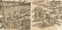 An illustration from Prodigiorvm ac ostentorvm chronicon : quae praeter naturae ordinem, motum, et operationem, et in svperioribus & his inferioribus mundi regionibus, ab exordio mundi usque ad haec nostra tempora, acciderunt ... (1557)