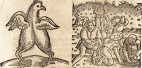 An illustration from Prodigiorvm ac ostentorvm chronicon : quae praeter naturae ordinem, motum, et operationem, et in svperioribus & his inferioribus mundi regionibus, ab exordio mundi usque ad haec nostra tempora, acciderunt ... (1557)