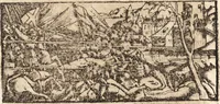 An illustration from Prodigiorvm ac ostentorvm chronicon : quae praeter naturae ordinem, motum, et operationem, et in svperioribus & his inferioribus mundi regionibus, ab exordio mundi usque ad haec nostra tempora, acciderunt ... (1557)