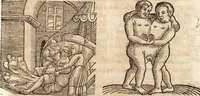 An illustration from Prodigiorvm ac ostentorvm chronicon : quae praeter naturae ordinem, motum, et operationem, et in svperioribus & his inferioribus mundi regionibus, ab exordio mundi usque ad haec nostra tempora, acciderunt ... (1557)