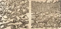 An illustration from Prodigiorvm ac ostentorvm chronicon : quae praeter naturae ordinem, motum, et operationem, et in svperioribus & his inferioribus mundi regionibus, ab exordio mundi usque ad haec nostra tempora, acciderunt ... (1557)