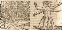 An illustration from Prodigiorvm ac ostentorvm chronicon : quae praeter naturae ordinem, motum, et operationem, et in svperioribus & his inferioribus mundi regionibus, ab exordio mundi usque ad haec nostra tempora, acciderunt ... (1557)