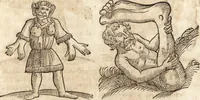 An illustration from Prodigiorvm ac ostentorvm chronicon : quae praeter naturae ordinem, motum, et operationem, et in svperioribus & his inferioribus mundi regionibus, ab exordio mundi usque ad haec nostra tempora, acciderunt ... (1557)