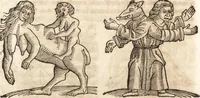 An illustration from Prodigiorvm ac ostentorvm chronicon : quae praeter naturae ordinem, motum, et operationem, et in svperioribus & his inferioribus mundi regionibus, ab exordio mundi usque ad haec nostra tempora, acciderunt ... (1557)