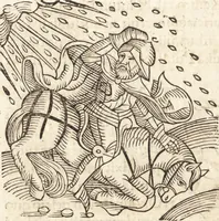 An illustration from Prodigiorvm ac ostentorvm chronicon : quae praeter naturae ordinem, motum, et operationem, et in svperioribus & his inferioribus mundi regionibus, ab exordio mundi usque ad haec nostra tempora, acciderunt ... (1557)