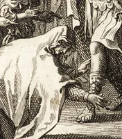 An illustration from Q. Curtius Rufus De rebus gestis Alexandri Magni : cum commentariis Raderi, Bongarsii, Popmae, Salmaaii, Gronovii, Loccenii & Freinshemii : hujusque & vetustioribus supplementis, nec non locorum difficiliorum interpretatione, & indice philologico locupletissimo rerum & verborum : accedunt figurae aeneae ad historiam Alexandri Magni apud curtium illustrandam necessariae (1696)