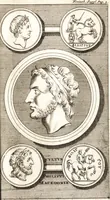 An illustration from Q. Curtius Rufus De rebus gestis Alexandri Magni : cum commentariis Raderi, Bongarsii, Popmae, Salmaaii, Gronovii, Loccenii & Freinshemii : hujusque & vetustioribus supplementis, nec non locorum difficiliorum interpretatione, & indice philologico locupletissimo rerum & verborum : accedunt figurae aeneae ad historiam Alexandri Magni apud curtium illustrandam necessariae (1696)