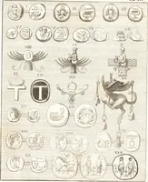 An illustration from Recherches sur l'origine, l'esprit et les progrès des arts de la Grèce : sur leur connexion avec les arts et la religion de plus anciens peuples connus : sur les monumens antiques de l'Inde, de la Perse, du reste de l'Asie, de l'Europe et de l'Égypte (1785)