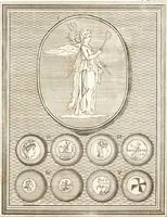 An illustration from Recherches sur l'origine, l'esprit et les progrès des arts de la Grèce : sur leur connexion avec les arts et la religion de plus anciens peuples connus : sur les monumens antiques de l'Inde, de la Perse, du reste de l'Asie, de l'Europe et de l'Égypte (1785)