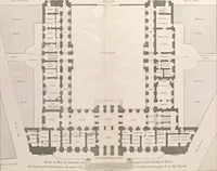 An illustration from Recueil des plans, coupes et elévations du nouvel Hôtel de ville de Rouen : dont la construction a été commencée en mai 1757, et avec les plans d'un accroissement et autres ouvrages projettés par cette ville (1758)