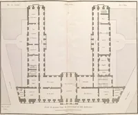 An illustration from Recueil des plans, coupes et elévations du nouvel Hôtel de ville de Rouen : dont la construction a été commencée en mai 1757, et avec les plans d'un accroissement et autres ouvrages projettés par cette ville (1758)