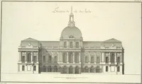 An illustration from Recueil des plans, coupes et elévations du nouvel Hôtel de ville de Rouen : dont la construction a été commencée en mai 1757, et avec les plans d'un accroissement et autres ouvrages projettés par cette ville (1758)