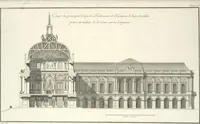 An illustration from Recueil des plans, coupes et elévations du nouvel Hôtel de ville de Rouen : dont la construction a été commencée en mai 1757, et avec les plans d'un accroissement et autres ouvrages projettés par cette ville (1758)