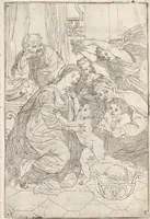 An illustration from Sentimens des plus habiles peintres du tems, sur la pratique de la peinture et sculpture : recueillis & mis en tables de preceptes, avec six discours academiques, extraits des conferences tenuës en l'Academie Royale desdits arts ... par Henry Testelin, peintre du roi, professeur & secretaire en ladite Academie (1680)