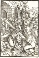 Picture 77 of 142 from Speculum passionis Domini Nostri Ihesu Christi : in quo relucẽt hec omnia singulariter vere & absolute, puta omnis p[er]fectio yerarchie, omniũ fidelium beatitudo, omnes virtutes, dona, fructus, et spiritualiũ bonorũ omnium efficacia, quod in fine prime partis huius speculi manifestissime cõprobat̃ (1507), leaf 104