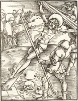 An illustration from Speculum passionis Domini Nostri Ihesu Christi : in quo relucẽt hec omnia singulariter vere & absolute, puta omnis p[er]fectio yerarchie, omniũ fidelium beatitudo, omnes virtutes, dona, fructus, et spiritualiũ bonorũ omnium efficacia, quod in fine prime partis huius speculi manifestissime cõprobat̃ (1507)