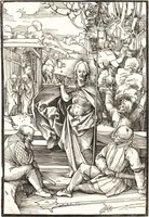 Picture 111 of 142 from Speculum passionis Domini Nostri Ihesu Christi : in quo relucẽt hec omnia singulariter vere & absolute, puta omnis p[er]fectio yerarchie, omniũ fidelium beatitudo, omnes virtutes, dona, fructus, et spiritualiũ bonorũ omnium efficacia, quod in fine prime partis huius speculi manifestissime cõprobat̃ (1507), leaf 143