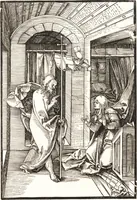 An illustration from Speculum passionis Domini Nostri Ihesu Christi : in quo relucẽt hec omnia singulariter vere & absolute, puta omnis p[er]fectio yerarchie, omniũ fidelium beatitudo, omnes virtutes, dona, fructus, et spiritualiũ bonorũ omnium efficacia, quod in fine prime partis huius speculi manifestissime cõprobat̃ (1507)