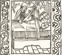 An illustration from Speculum passionis Domini Nostri Ihesu Christi : in quo relucẽt hec omnia singulariter vere & absolute, puta omnis p[er]fectio yerarchie, omniũ fidelium beatitudo, omnes virtutes, dona, fructus, et spiritualiũ bonorũ omnium efficacia, quod in fine prime partis huius speculi manifestissime cõprobat̃ (1507)