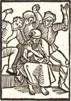 Picture 60 of 142 from Speculum passionis Domini Nostri Ihesu Christi : in quo relucẽt hec omnia singulariter vere & absolute, puta omnis p[er]fectio yerarchie, omniũ fidelium beatitudo, omnes virtutes, dona, fructus, et spiritualiũ bonorũ omnium efficacia, quod in fine prime partis huius speculi manifestissime cõprobat̃ (1507), leaf 73