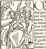 An illustration from Speculum passionis Domini Nostri Ihesu Christi : in quo relucẽt hec omnia singulariter vere & absolute, puta omnis p[er]fectio yerarchie, omniũ fidelium beatitudo, omnes virtutes, dona, fructus, et spiritualiũ bonorũ omnium efficacia, quod in fine prime partis huius speculi manifestissime cõprobat̃ (1507)