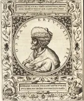 An illustration from Vitae et icones sultanorum Turcicorum, principum Persarum aliorumq[ue] illustrium heroum heroinarumq[ue] ab Osmane usq[ue] ad Mahometem II : ad vivum ex antiquis mettallis effictae, primum ex Co[n]sta[n]tinopoli D. Imp. Ferdina[n]do oblatae nunc descriptae & tetras[t]ichis succinctis illustratae (1596)