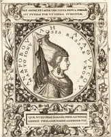 An illustration from Vitae et icones sultanorum Turcicorum, principum Persarum aliorumq[ue] illustrium heroum heroinarumq[ue] ab Osmane usq[ue] ad Mahometem II : ad vivum ex antiquis mettallis effictae, primum ex Co[n]sta[n]tinopoli D. Imp. Ferdina[n]do oblatae nunc descriptae & tetras[t]ichis succinctis illustratae (1596)