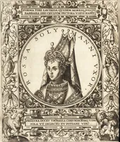 Picture 82 of 135 from Vitae et icones sultanorum Turcicorum, principum Persarum aliorumq[ue] illustrium heroum heroinarumq[ue] ab Osmane usq[ue] ad Mahometem II : ad vivum ex antiquis mettallis effictae, primum ex Co[n]sta[n]tinopoli D. Imp. Ferdina[n]do oblatae nunc descriptae & tetras[t]ichis succinctis illustratae (1596), leaf 217