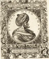 Picture 19 of 135 from Vitae et icones sultanorum Turcicorum, principum Persarum aliorumq[ue] illustrium heroum heroinarumq[ue] ab Osmane usq[ue] ad Mahometem II : ad vivum ex antiquis mettallis effictae, primum ex Co[n]sta[n]tinopoli D. Imp. Ferdina[n]do oblatae nunc descriptae & tetras[t]ichis succinctis illustratae (1596), leaf 33