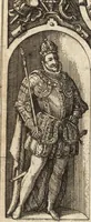 An illustration from Vitae et icones sultanorum Turcicorum, principum Persarum aliorumq[ue] illustrium heroum heroinarumq[ue] ab Osmane usq[ue] ad Mahometem II : ad vivum ex antiquis mettallis effictae, primum ex Co[n]sta[n]tinopoli D. Imp. Ferdina[n]do oblatae nunc descriptae & tetras[t]ichis succinctis illustratae (1596)