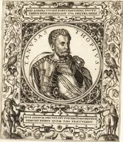 An illustration from Vitae et icones sultanorum Turcicorum, principum Persarum aliorumq[ue] illustrium heroum heroinarumq[ue] ab Osmane usq[ue] ad Mahometem II : ad vivum ex antiquis mettallis effictae, primum ex Co[n]sta[n]tinopoli D. Imp. Ferdina[n]do oblatae nunc descriptae & tetras[t]ichis succinctis illustratae (1596)