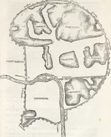 An illustration from Vrbis Romae topographia : nvper ab ipso avctore nonnvllis erroribvs svblatis emandata, addita etiam interpretatione nominum quæ unica litera uel syllaba in antiquis titulis scripta inueniuntur : cvi etiam ab eodem adiectae svnt qvam breuissimæ obseruationes de prænomine, nomine, & cognomine de quibus etsi multi multa scripsere nemo tamen hactenus rei ueritatem attigisse videtur (1544)
